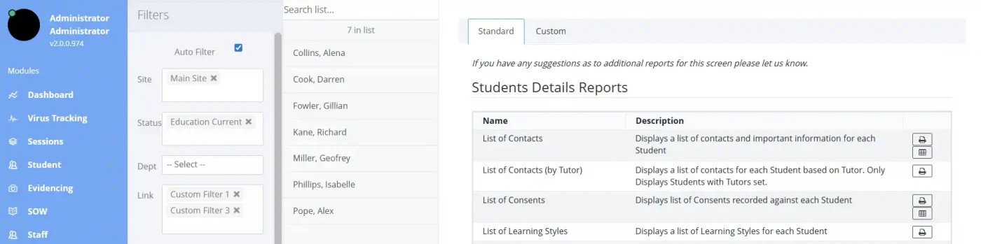 Report Filters